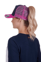 Wrangler Caps Navy/Pink Wrangler Cap Pheobe HP Trucker Ponytail Style