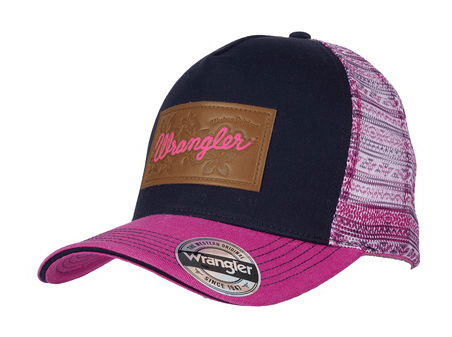 Wrangler Caps Navy/Pink Wrangler Cap Pheobe HP Trucker Ponytail Style