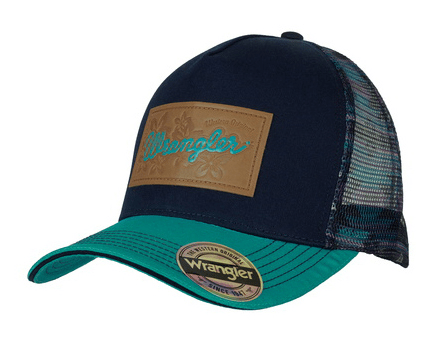 Wrangler Caps Navy/Teal Wrangler Cap Zoe HP Trucker Ponytail Style