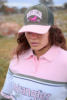 Wrangler Caps Olive/Pink Wrangler Cap Erinn HP Ponytail Trucker