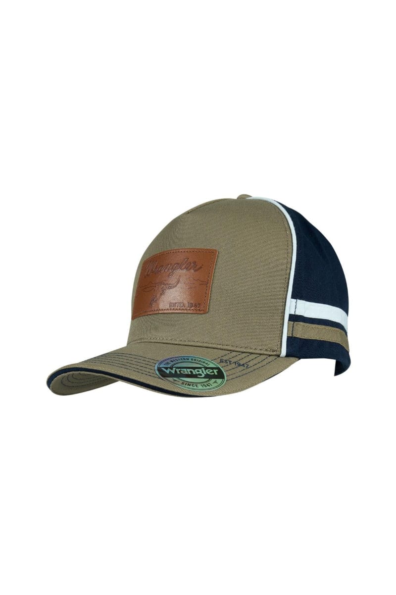 Wrangler Caps Tan/Navy Wrangler Cap Damon High Profile Trucker