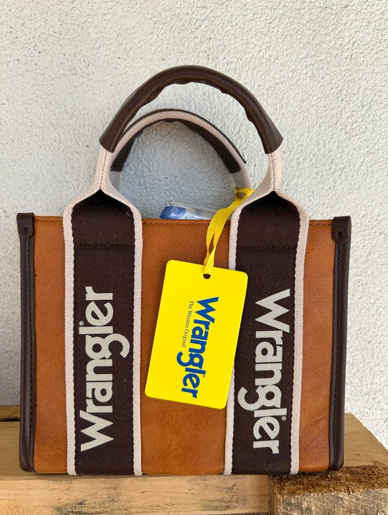 Wrangler Handbags & Wallets Brown Wrangler Colour Block Small Tote/Crossbody Handbag