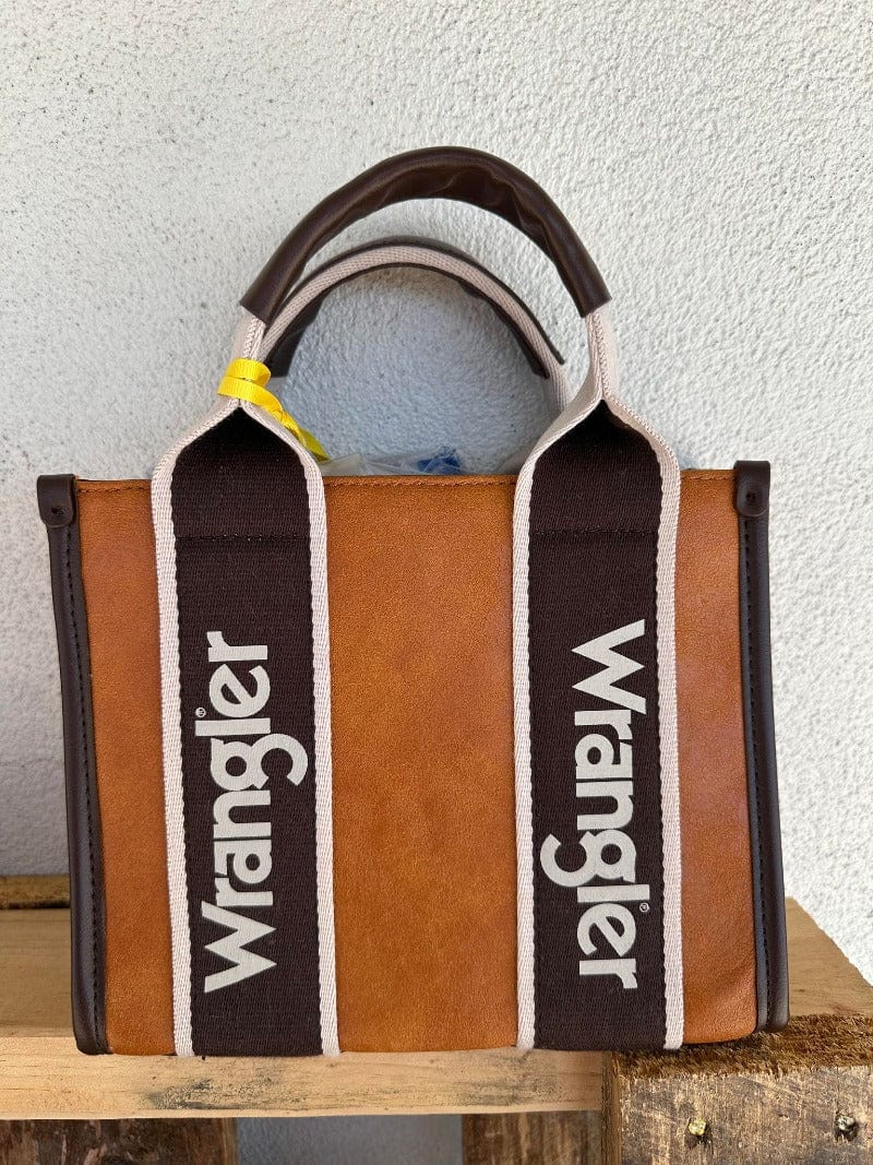 Wrangler Handbags & Wallets Brown Wrangler Colour Block Small Tote/Crossbody Handbag