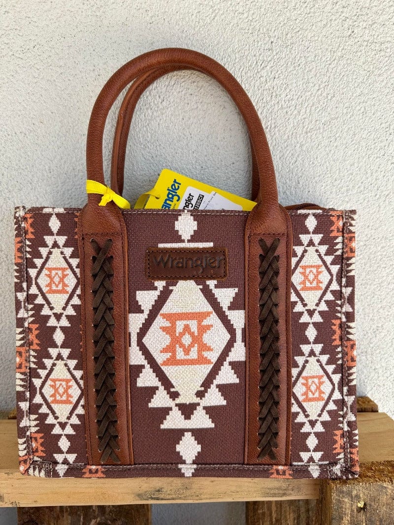 Wrangler Handbags & Wallets Coffee Wrangler Southwestern Print Small Crossbody/Tote Coffee