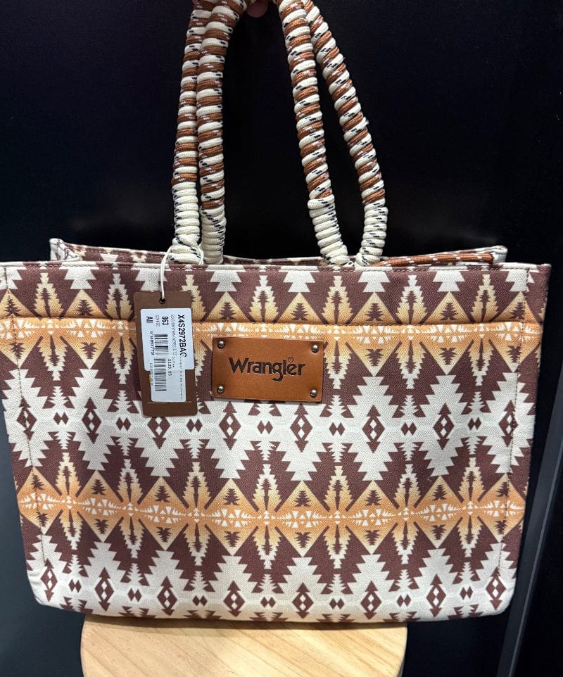 Wrangler Handbags - Wallets Coffee Wrangler Tote Bag Southwestern Oversized