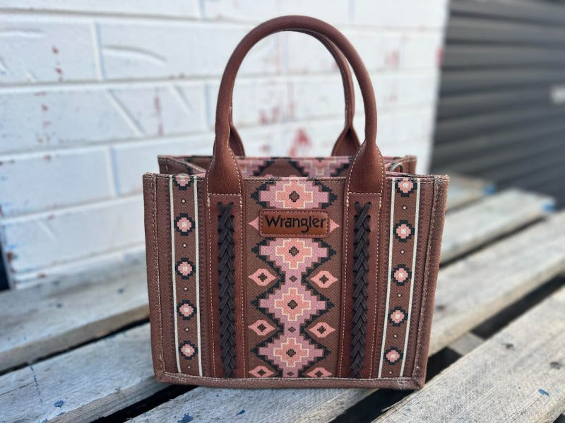 Wrangler Handbags & Wallets Dark Brown Wrangler Southwestern Crossbody Bag (WG2202-8120DKB)