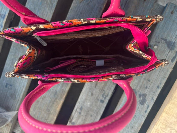 Wrangler Handbags & Wallets Hot Pink Wrangler Southwestern Crossbody Bag (WG2202-8120HPK)