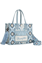 Wrangler Handbags - Wallets Light Blue Wrangler Tote Bag Aztec Crossbody