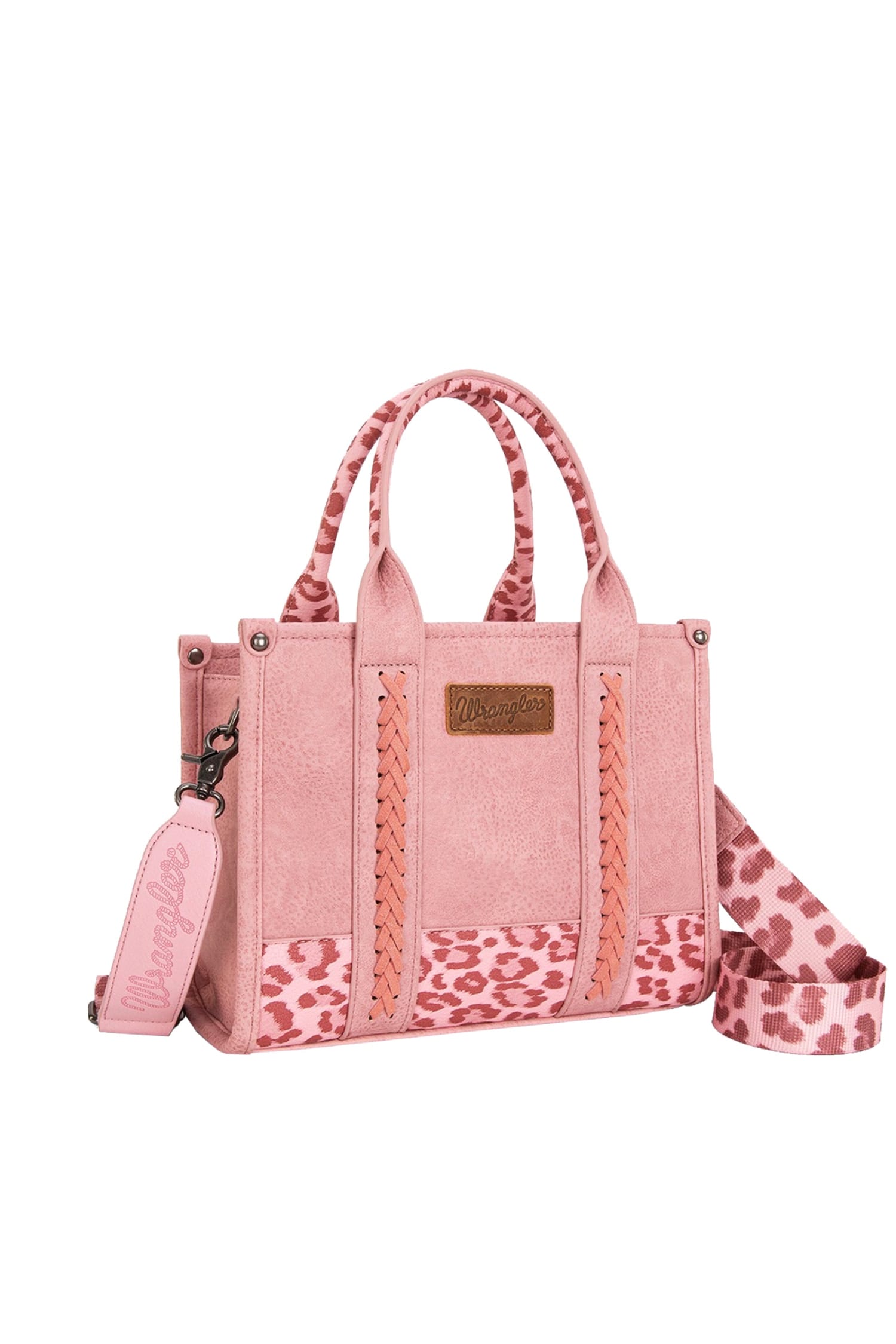 Wrangler Handbags - Wallets Pink Wrangler Handbag Leopard Print Crossbody