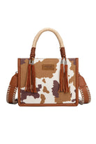 Wrangler Handbags - Wallets Tan Wrangler Handbag Cow Print Tassel Crossbody