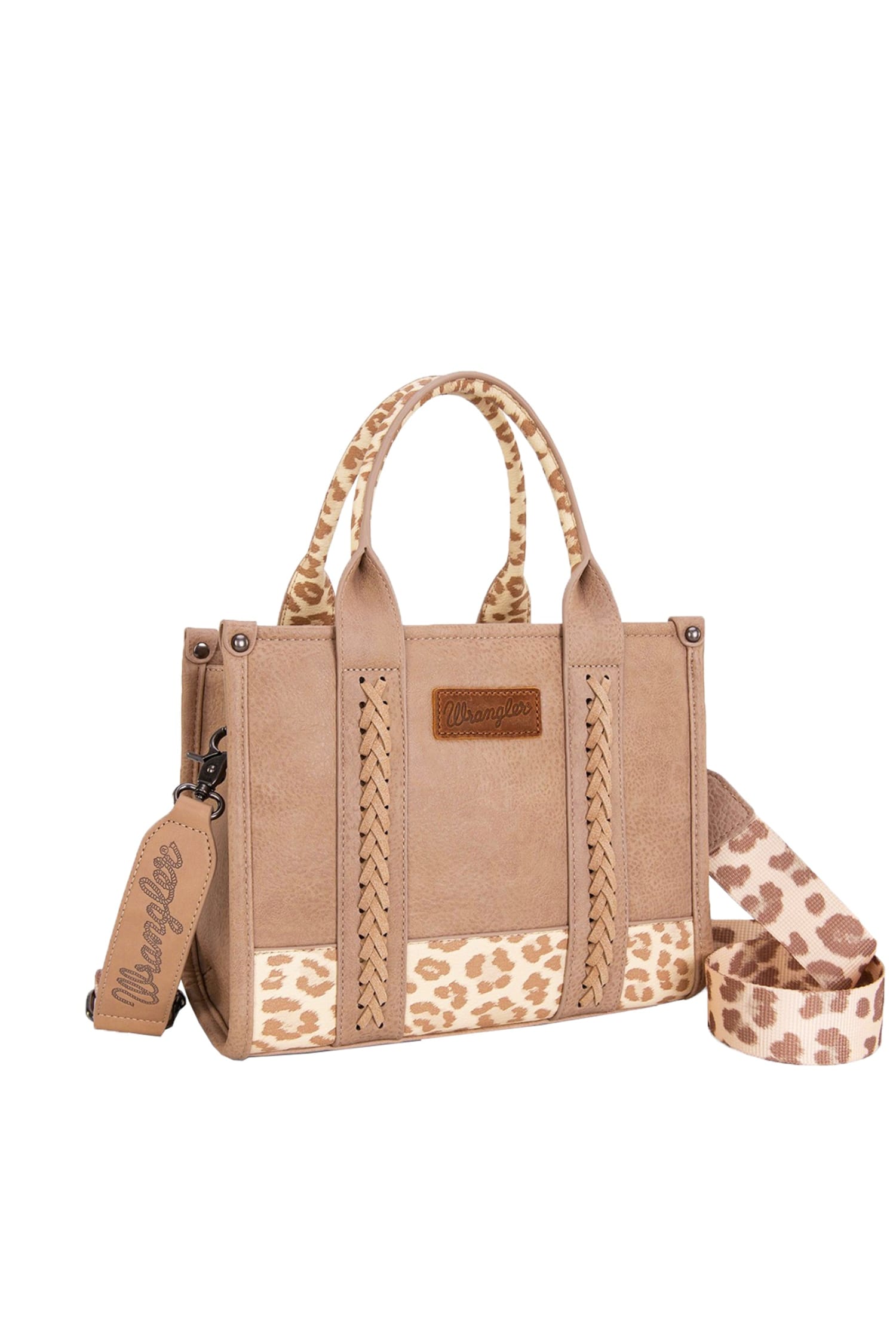 Wrangler Handbags - Wallets Taupe Wrangler Handbag Leopard Print Crossbody