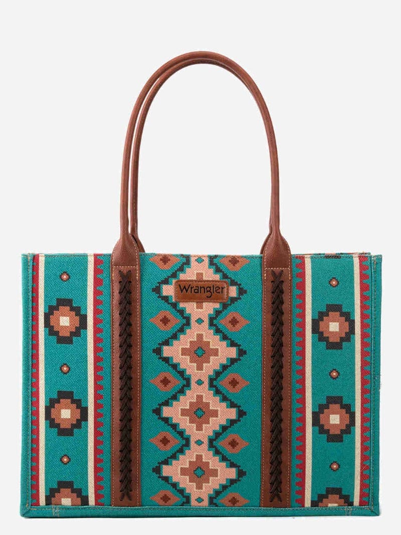 Wrangler Handbags & Wallets Turquoise Wrangler Southwestern Tote Bag Turquoise