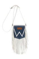 Wrangler Handbags - Wallets White Wrangler Handbag Denim Pocket with Fringe