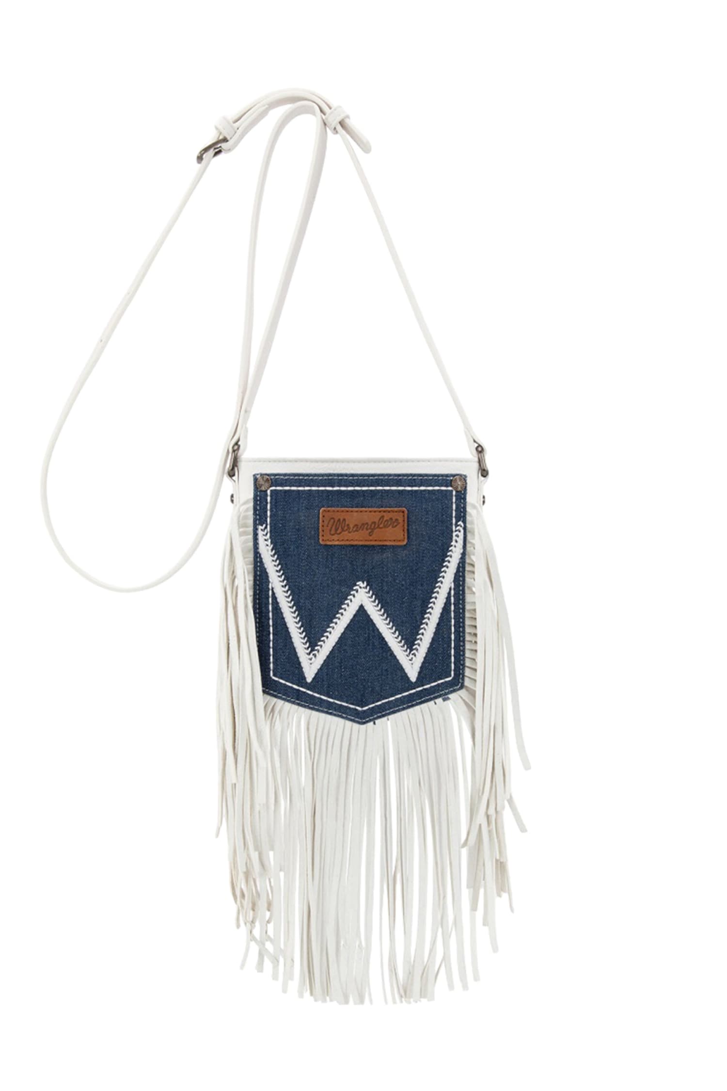 Wrangler Handbags - Wallets White Wrangler Handbag Denim Pocket with Fringe