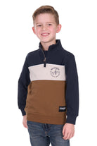 Wrangler Kids Jumpers- Jackets - Vests 04 / Navy/Tan Wrangler Jumper Boys Steve 1/4 Zip