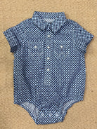 Wrangler Kids Shirts 0-03 Months / Blue Print Wrangler Romper Infant Boys Print