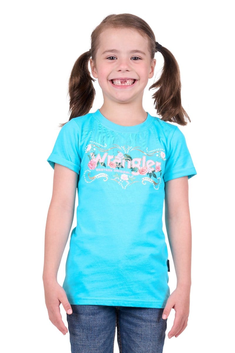 Wrangler Kids Shirts 02 / Aqua Wrangler Tee Girls Pippa