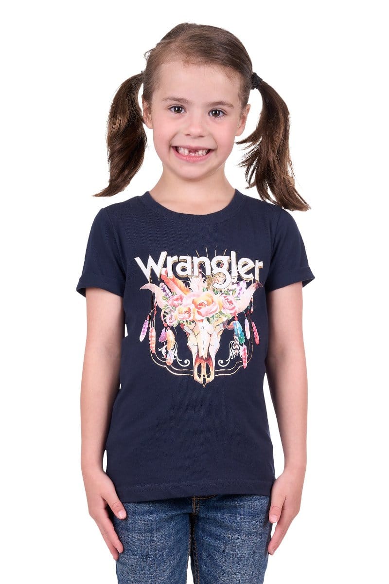 Wrangler Kids Shirts 04 / Navy Wrangler Tee Girls Evie