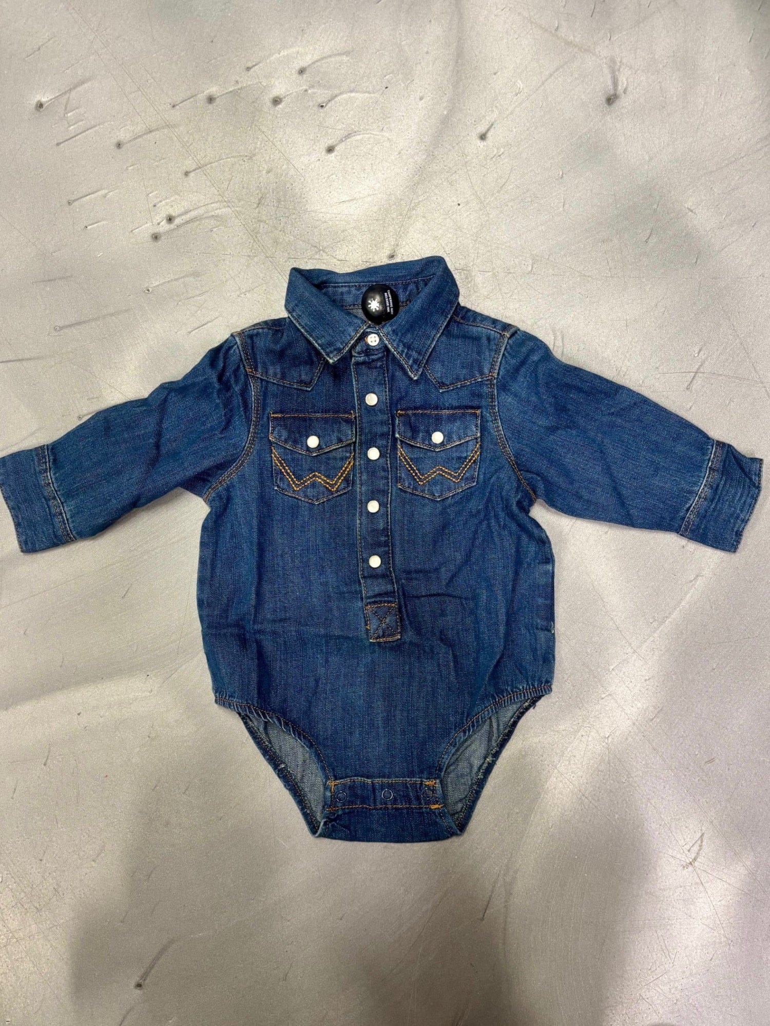 Wrangler Kids Shirts 12 Months / Denim Wrangler Baby Western Denim Body Suit