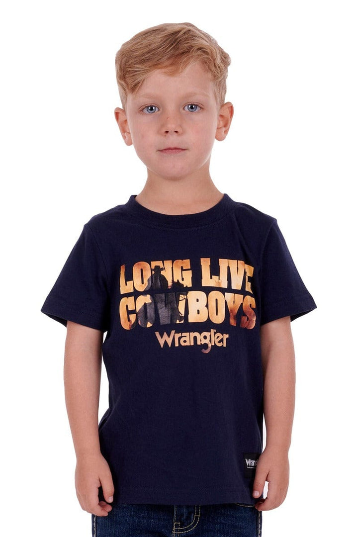 Wrangler Kids Tops 02 / Navy Wrangler Tee Boys Payne (X3S3557845)
