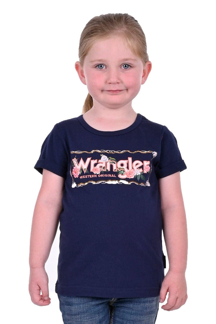 Wrangler Kids Tops 02 / Navy Wrangler Tee Girls Iris (X3S5598767)