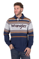 Wrangler Mens Jumpers- Jackets - Vests M / Navy/Tan Wrangler Jumper Mens Federick Rugby
