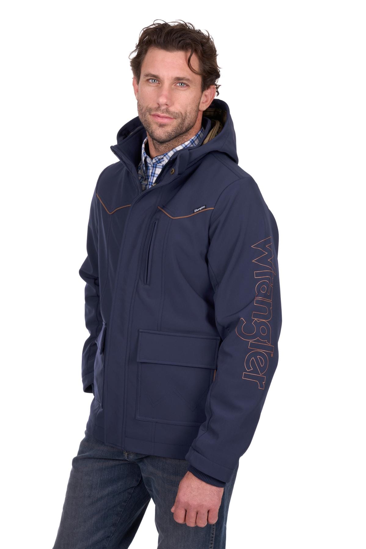 Wrangler Mens Jumpers- Jackets - Vests M / Navy Wrangler Jacket Mens Cade Softshell