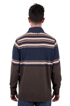 Wrangler Mens Jumpers- Jackets - Vests S / Tan Marle/Navy Wrangler Rugby Mens Nico