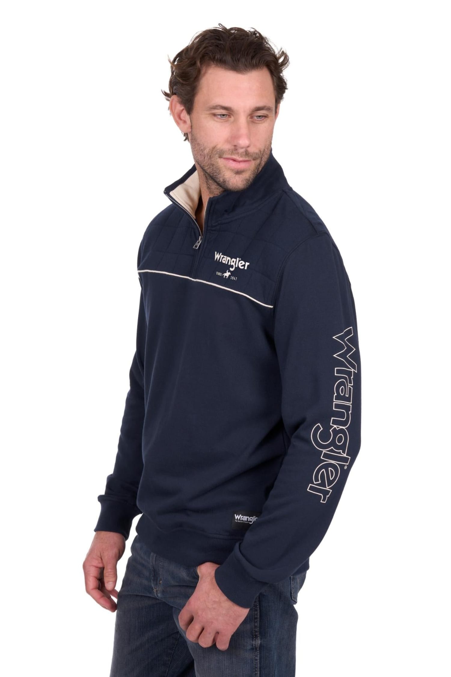 Wrangler Mens Jumpers- Jackets - Vests Wrangler Jumper Mens Dale 1/4 Zip