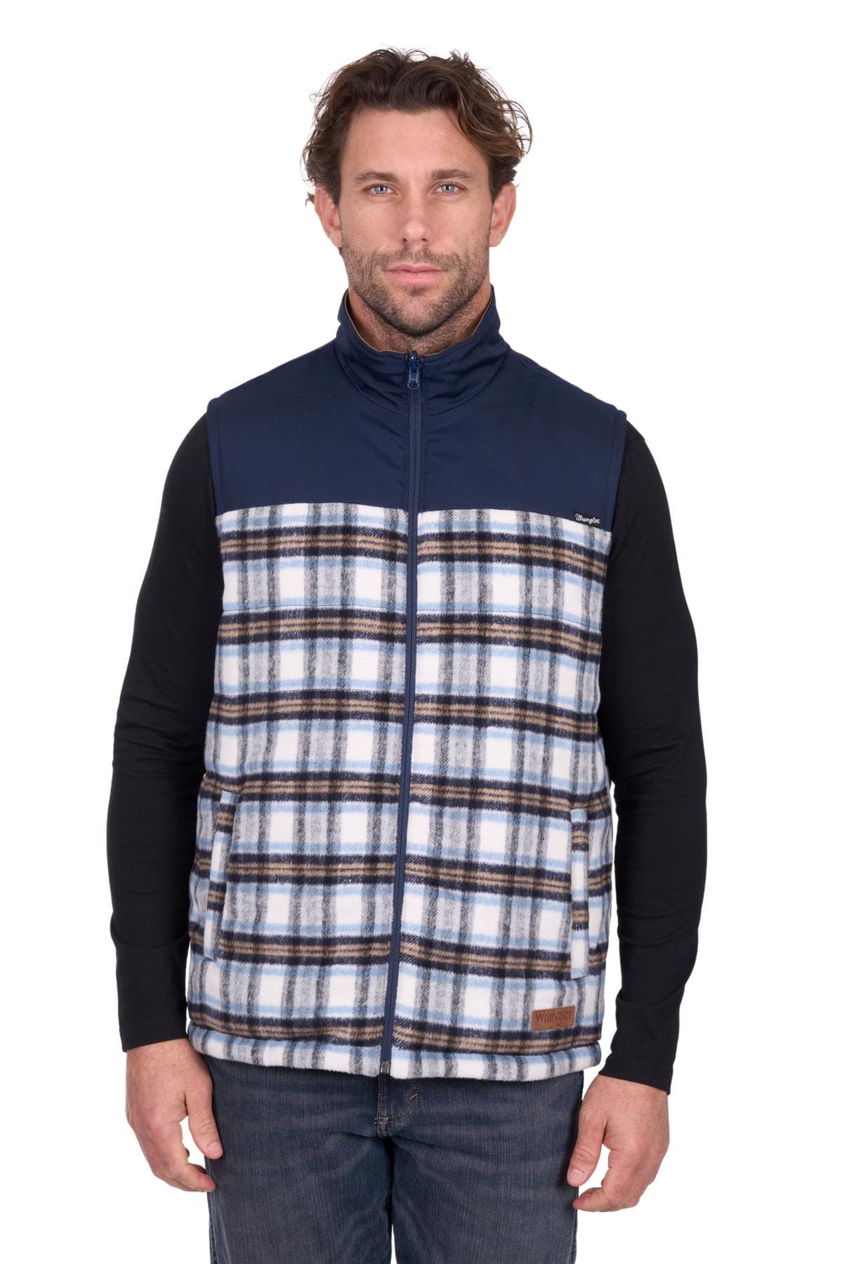 Wrangler Mens Jumpers- Jackets - Vests Wrangler Vest Mens Dean Reversible
