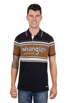 Wrangler Mens Shirts S / Black/Tan Wrangler Polo Mens Kane