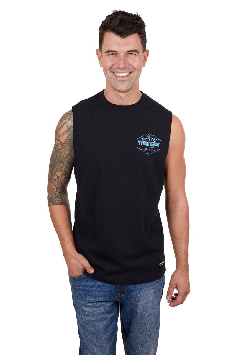 Wrangler Mens Shirts S / Black Wrangler Muscle Tank Mens Jack