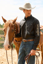 Wrangler Mens Shirts S / Black Wrangler Shirt Mens Flex Logo