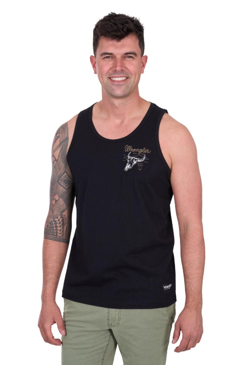 Wrangler Mens Shirts S / Black Wrangler Singlet Mens Damon