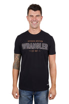 Wrangler Mens Shirts S / Black Wrangler Tee Mens Aaron