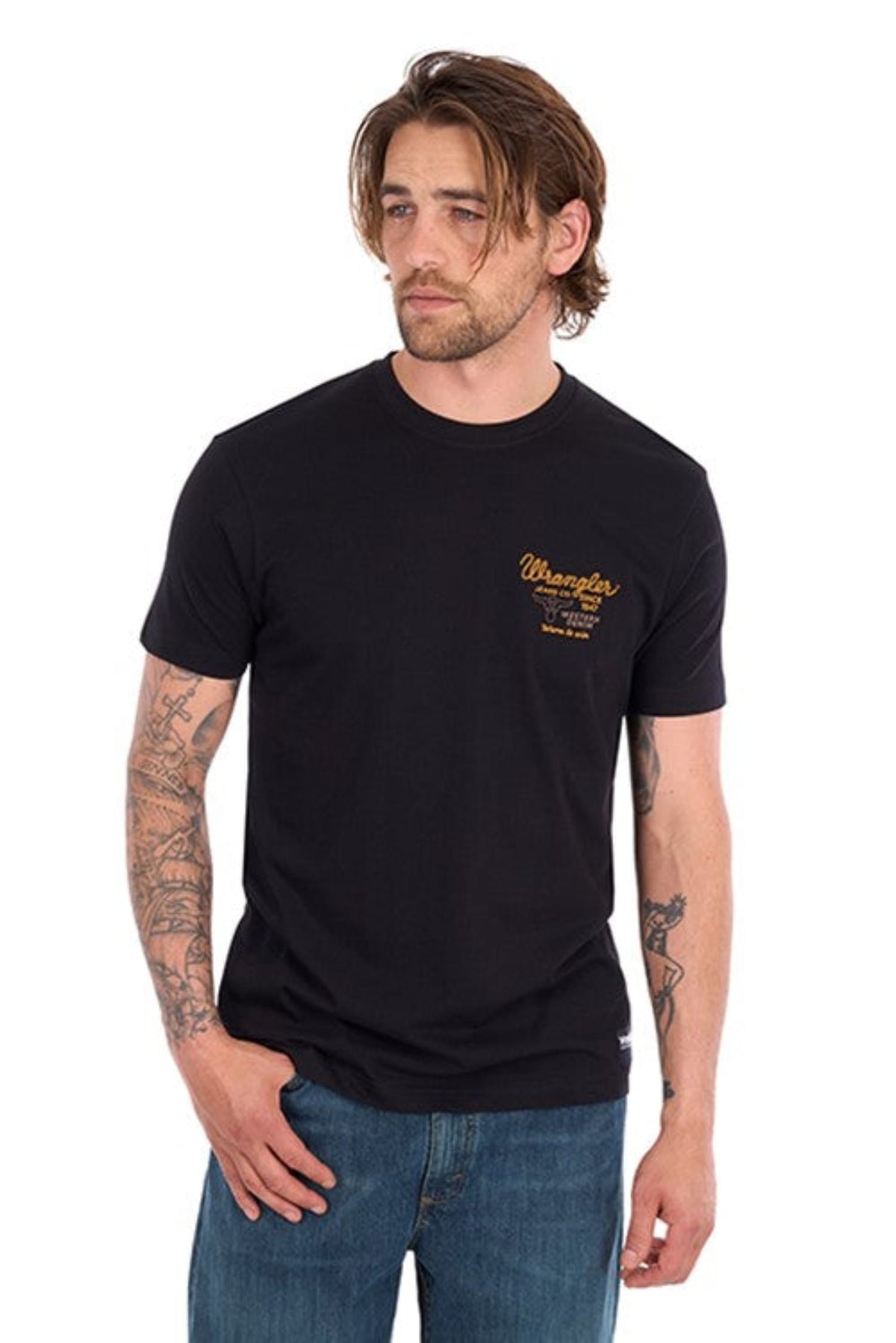 Wrangler Mens Shirts S / Black Wrangler Tee Mens Robert