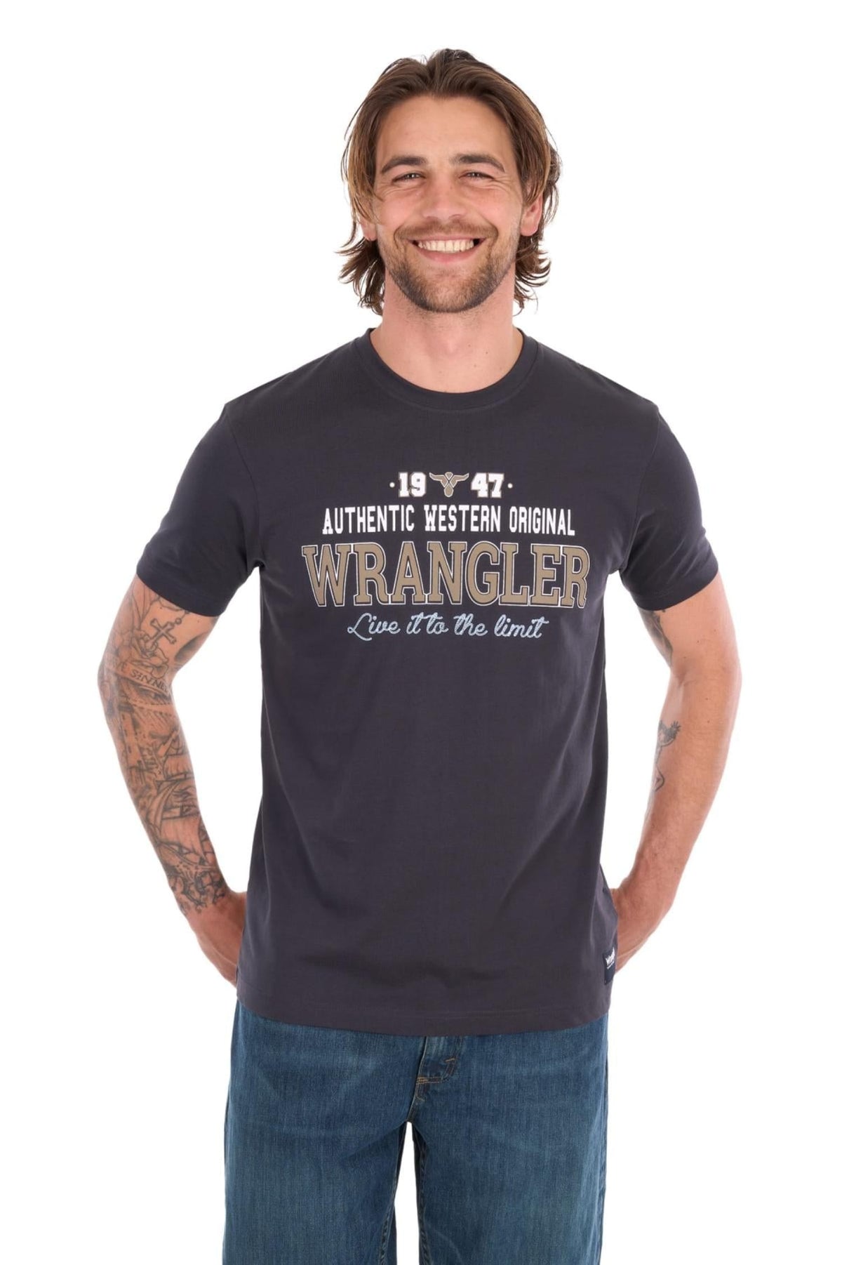 Wrangler Mens Shirts S / Charcoal Wrangler Tee Mens Tim