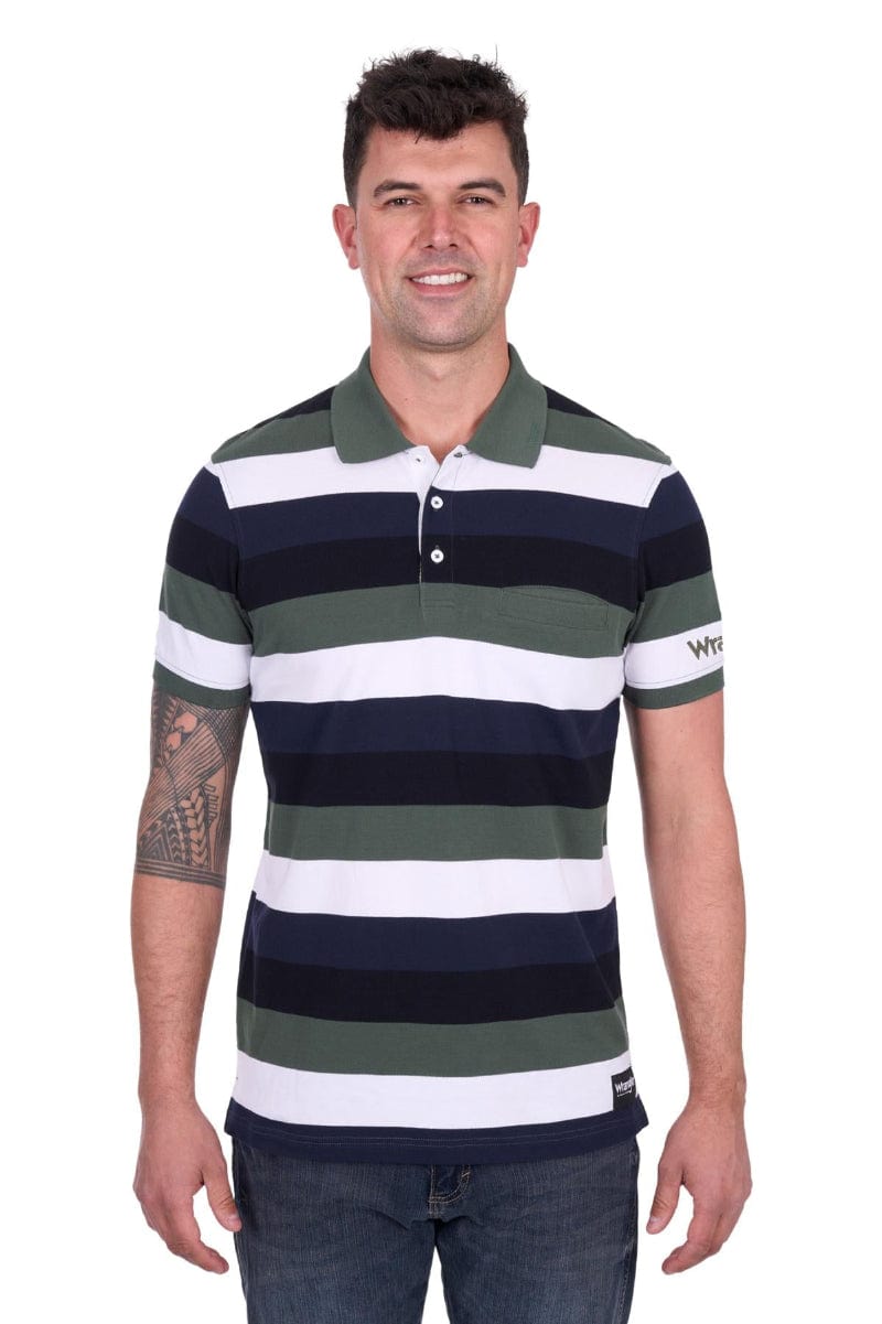 Wrangler Mens Shirts S / Navy/Cypress Wrangler Polo Mens Alan