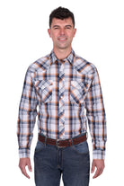 Wrangler Mens Shirts S / Navy/Orange Wrangler Shirt Mens Toby