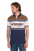 Wrangler Mens Shirts S / Navy/Tan Wrangler Polo Mens Daniel