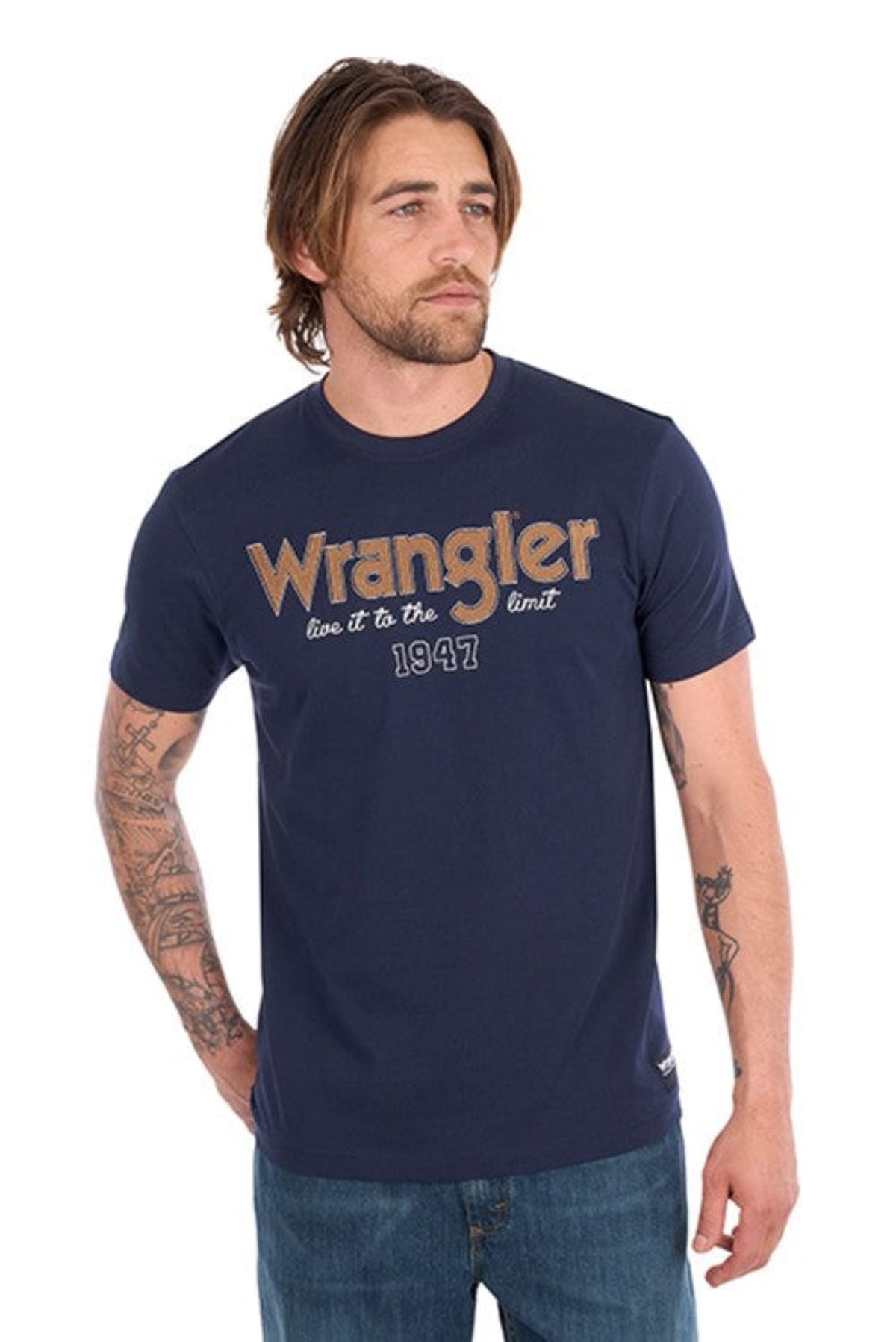 Wrangler Mens Shirts S / Navy Wrangler Tee Mens Kevin