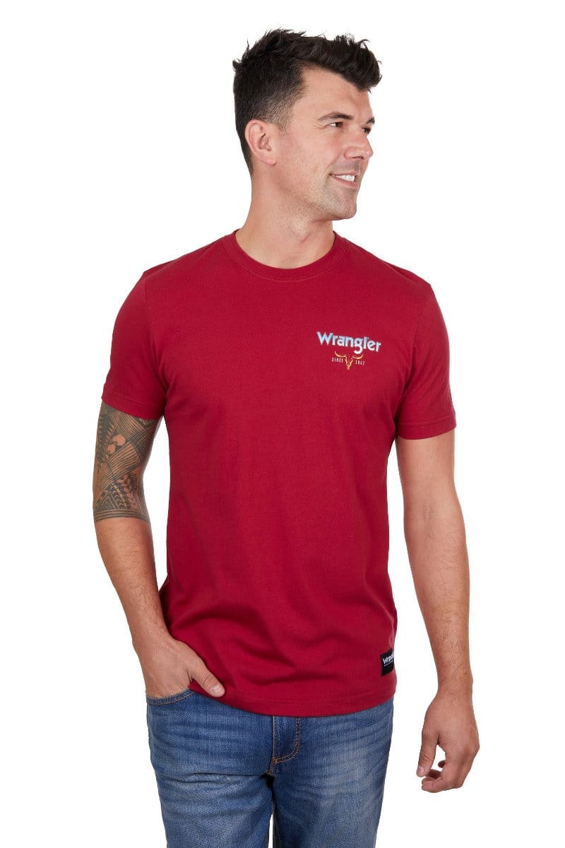 Wrangler Mens Shirts S / Red Wrangler Tee Mens Beau