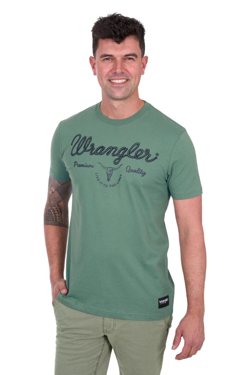 Wrangler Mens Shirts S / Sage Wrangler Tee Mens Arthur