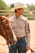 Wrangler Mens Shirts S / Sand Wrangler Shirt Mens Flex Logo