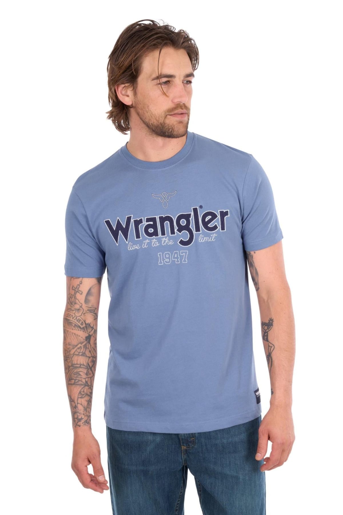 Wrangler Mens Shirts S / Storm Blue Wrangler Tee Mens John