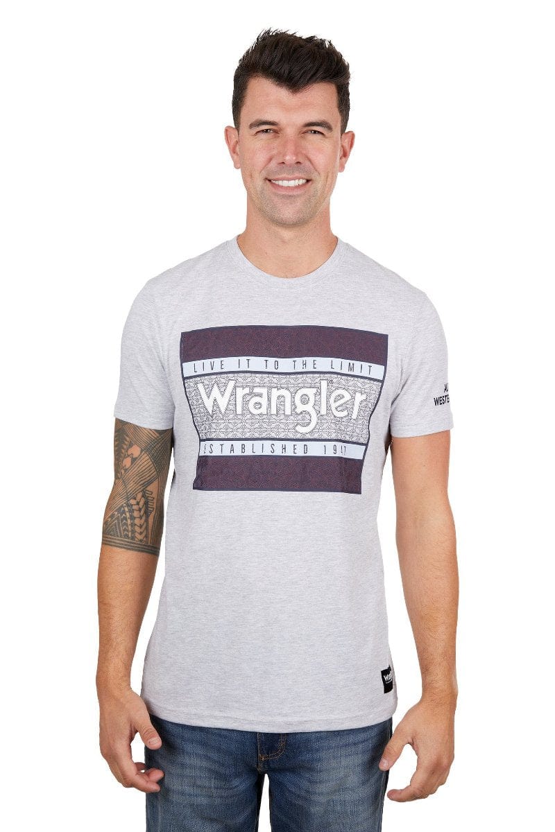 Wrangler Mens Shirts S / White Marle Wrangler Tee Mens Noah