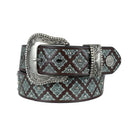 Wrangler Womens Belts 28in / Chocolate/Turquoise Wrangler Belt Womens Emmaline