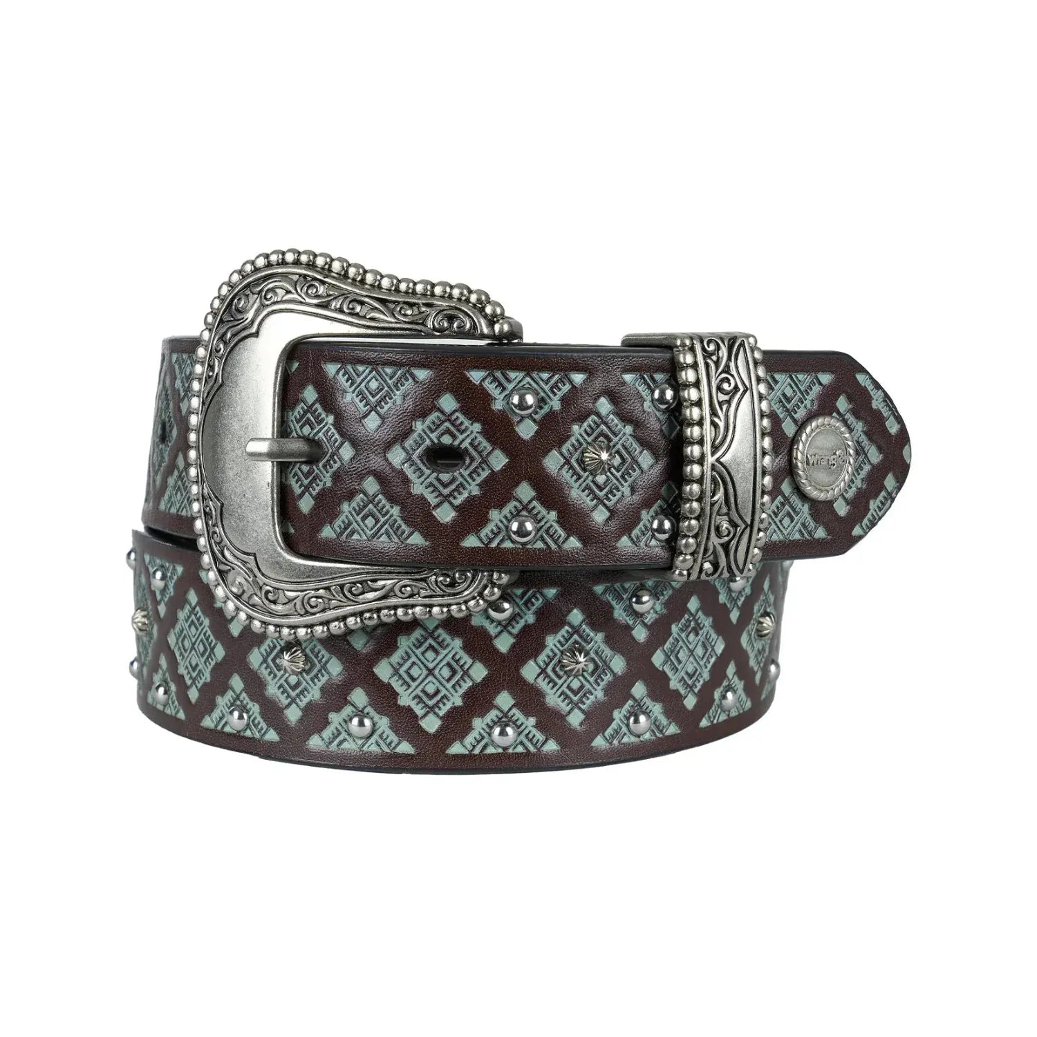 Wrangler Womens Belts 28in / Chocolate/Turquoise Wrangler Belt Womens Emmaline