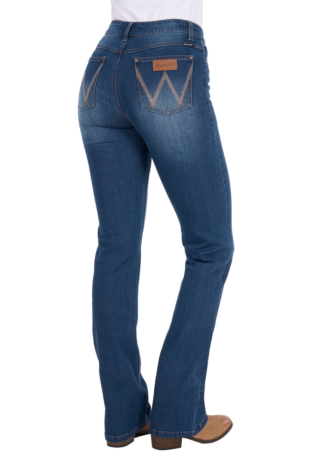 Wrangler Womens Jeans 01x34 / Mid Indigo Wrangler Jeans Womens Etta Boot Cut