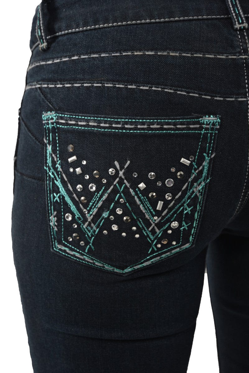 Wrangler Womens Jeans 0x34 / Blue Jewel Wrangler Jeans Womens Mid Rise Booty Up (XCP2246592)